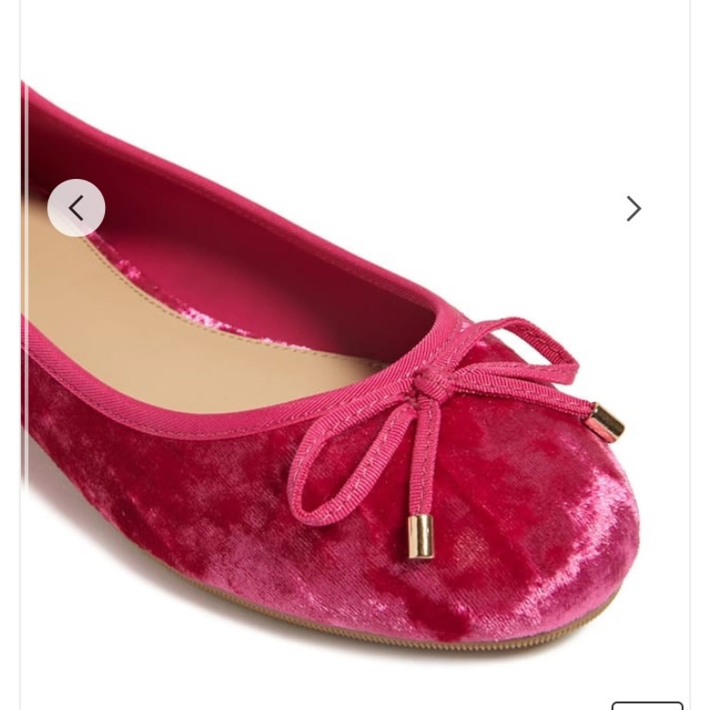 Pink velvet flats